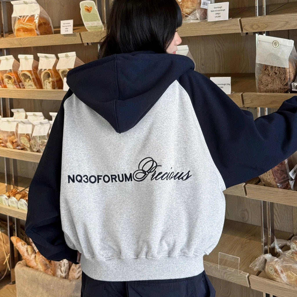 Hoodie Zip Nỉ Chân Cua Thêu Nổi NQ30 PRECIOUS