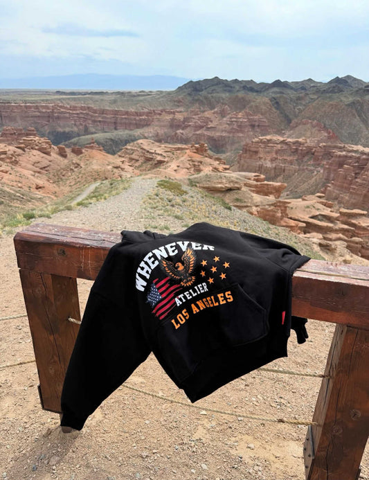 "WHENEVER" LA HOODIE / BLACK