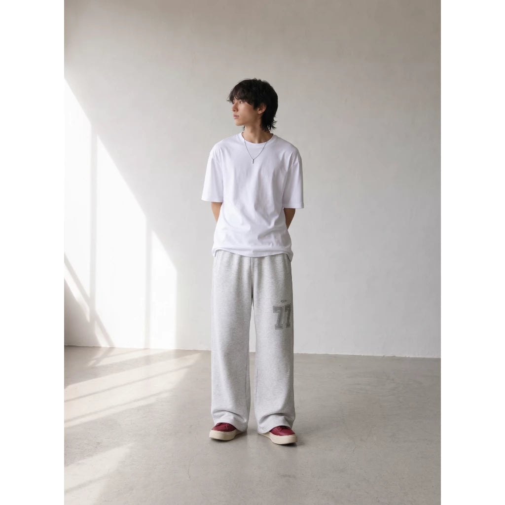 Quần dài nỉ nam nữ in số 77 STEVE URBANIA chất vải mềm mại (GREY)