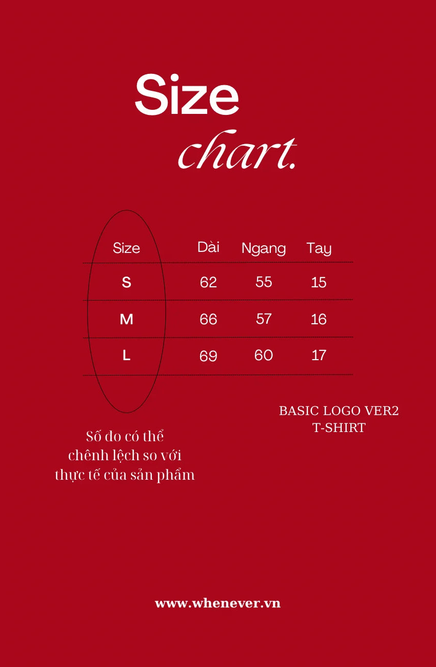 ÁO “WHENEVER” BASIC LOGO VER2 T-SHIRT / BLACK
