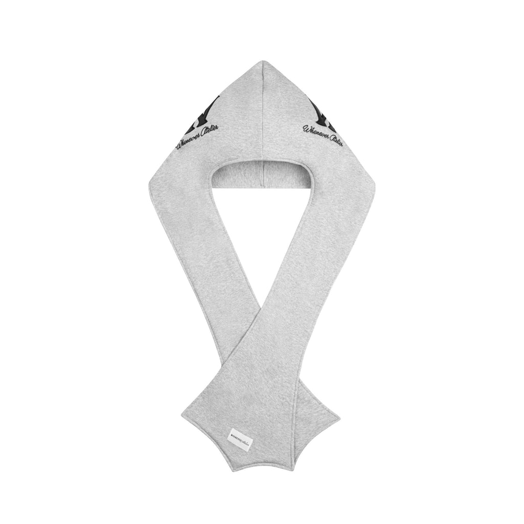 "WHENEVER' PATCHWORK HOODED SCARF / PREMIUM GREY