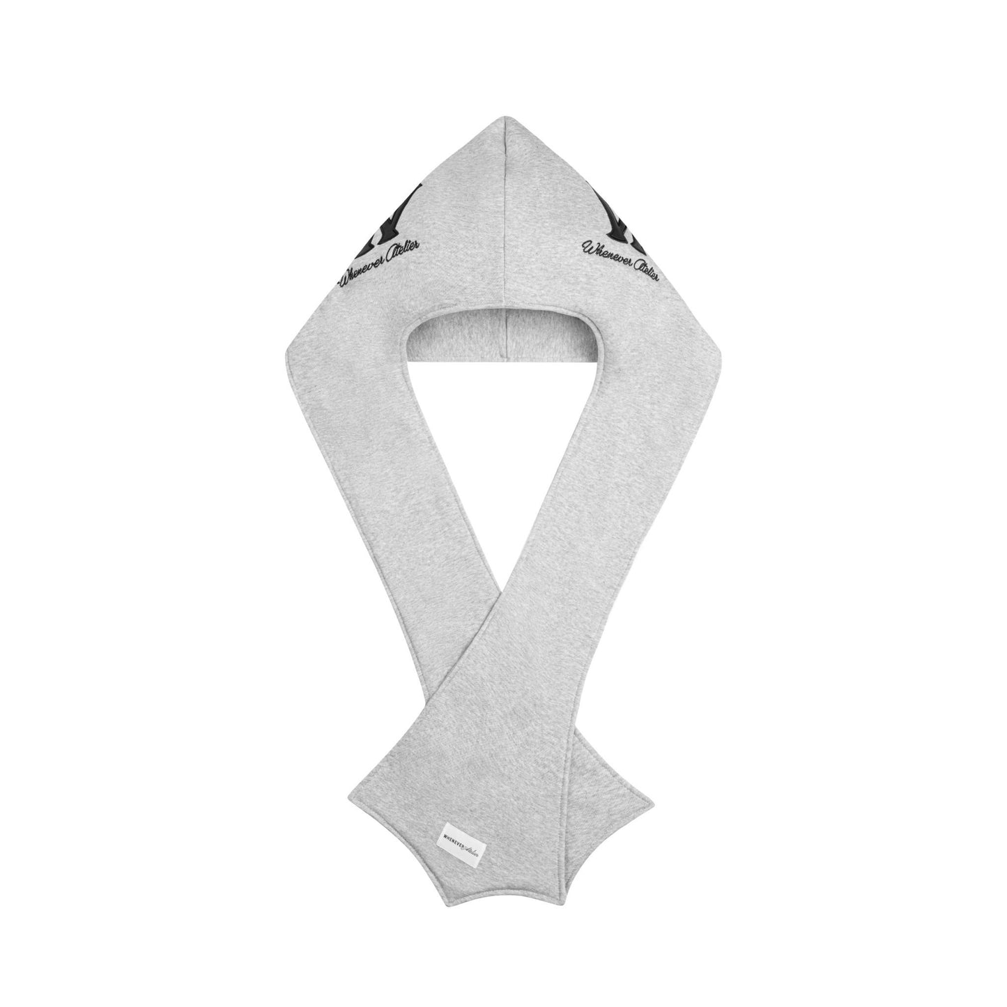 "WHENEVER' PATCHWORK HOODED SCARF / PREMIUM GREY