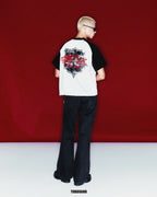 THBB BOXY RAGLAN HARMONY - BADGE - WHITE + BLACK
