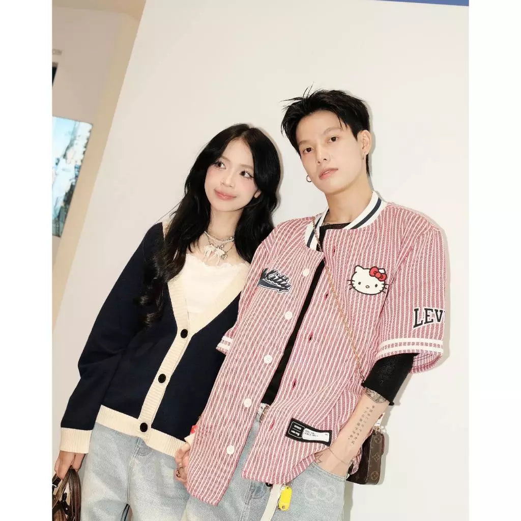 Levents® x Hello Kitty Jersey Striped Baseball Jersey