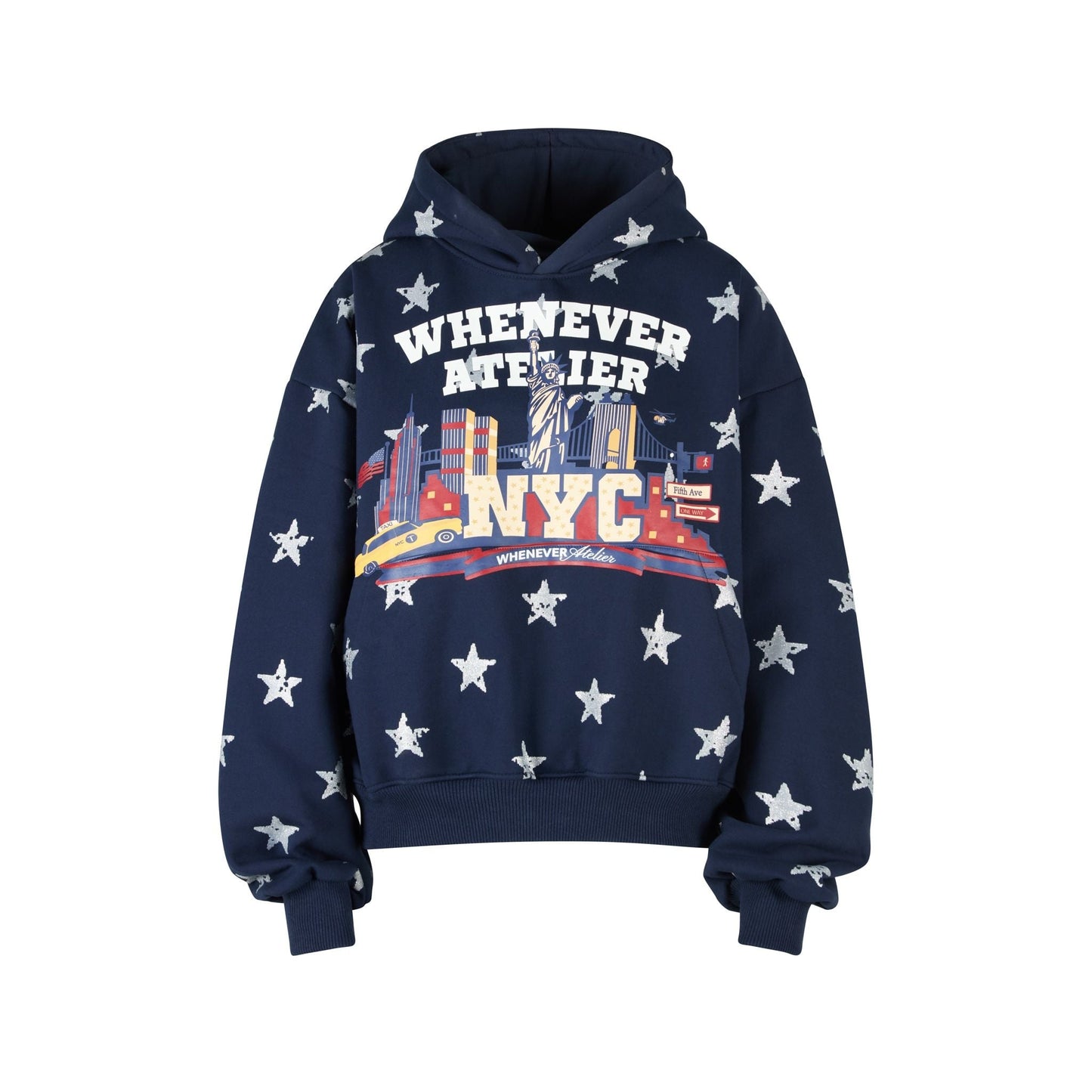 “WHENEVER” STAR GIRL HOODIE / NAVY