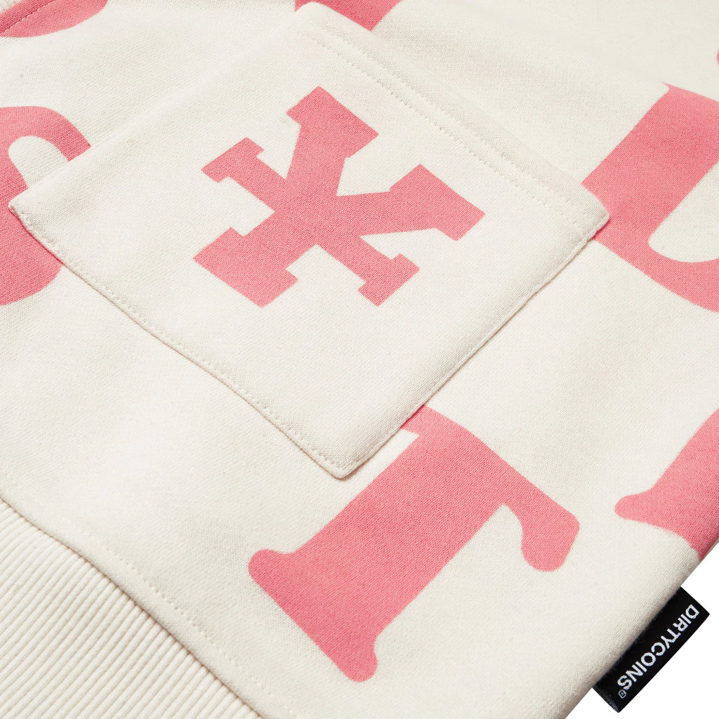 DirtyCoins Print Cardigan - Ivory/Pink