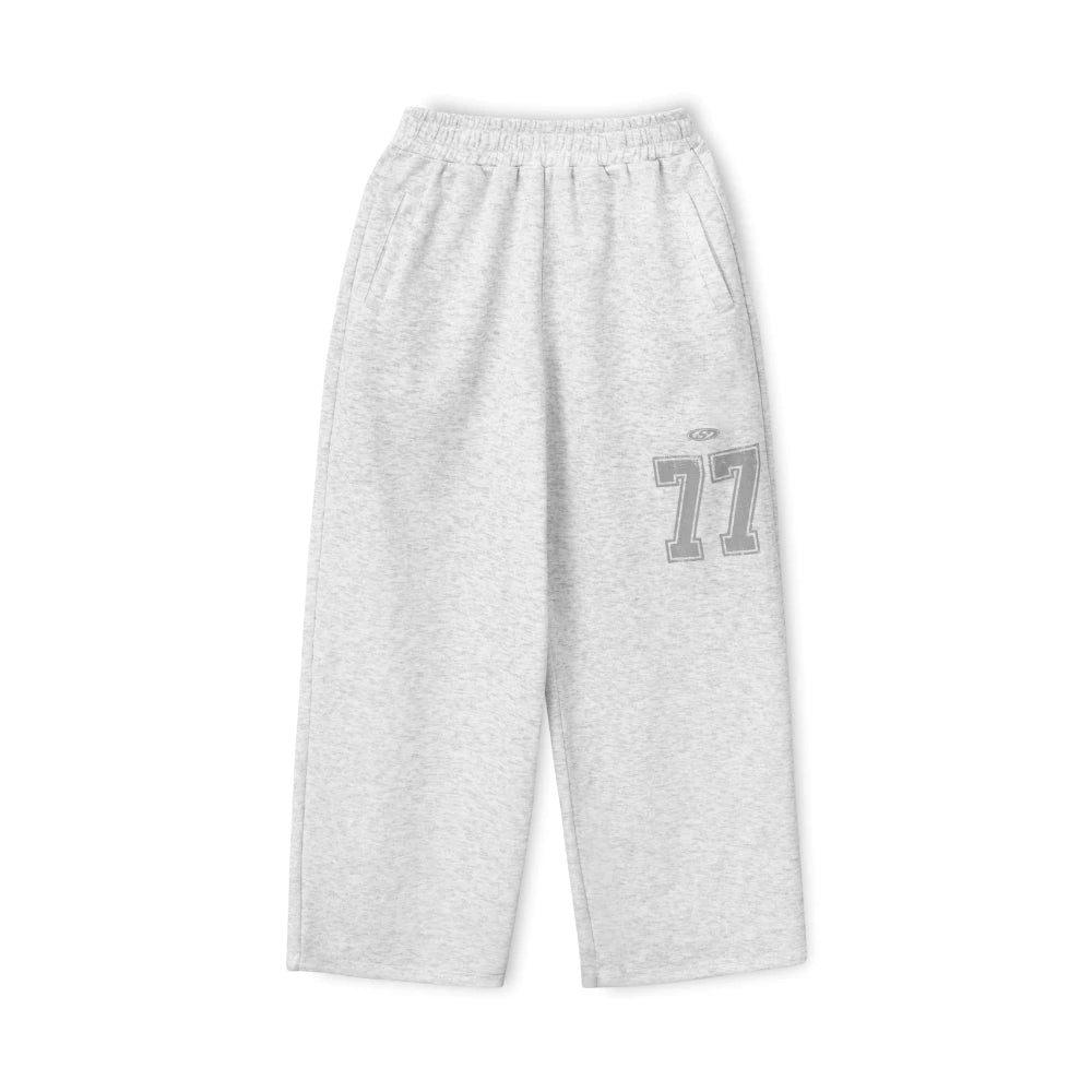 Quần dài nỉ nam nữ in số 77 STEVE URBANIA chất vải mềm mại (GREY)