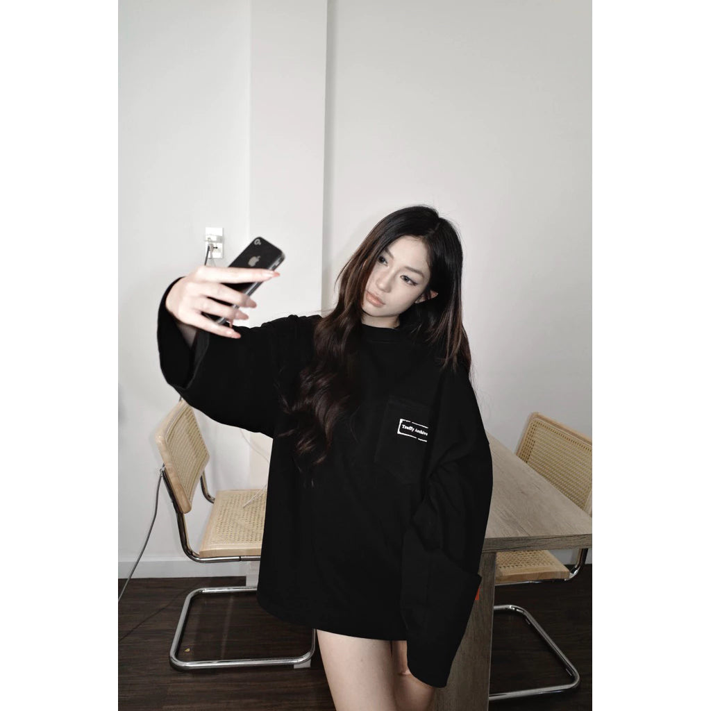 Áo Thun Tay Dài TRAFFY 77Fragile -THIS SIDE UP Form Oval Stargirl/ Starboy Cotton 2 Chiều Unisex
