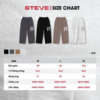Quần dài nỉ nam nữ in số 77 STEVE URBANIA chất vải mềm mại (GREY)