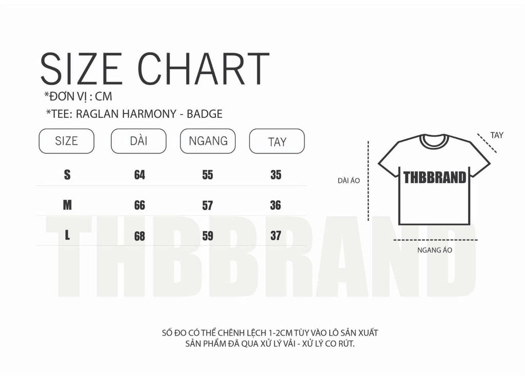 THBB BOXY RAGLAN HARMONY - BADGE - WHITE + BLACK