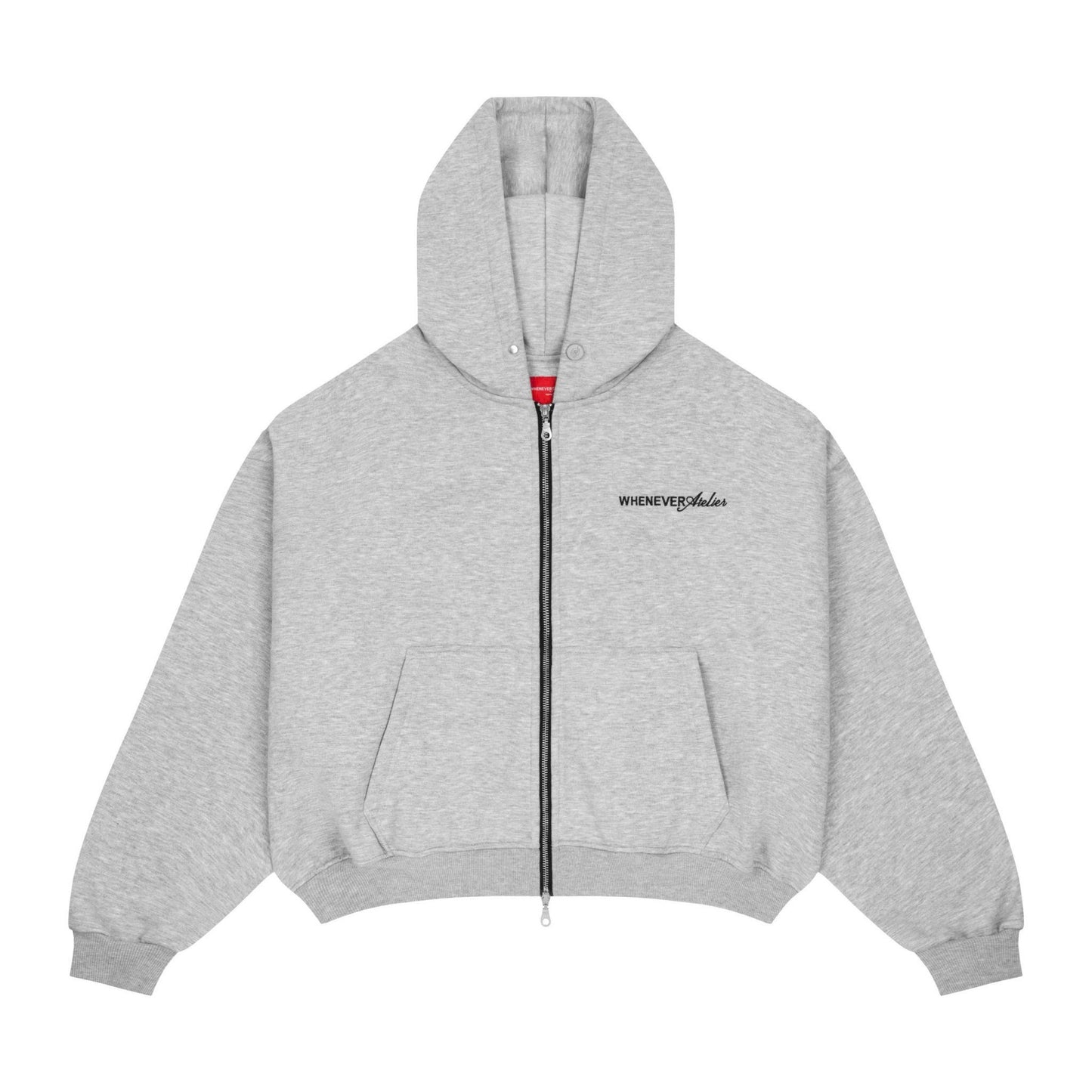 “WHENEVER” BASIC ZIP-UP HOODIE / PREMIUM GREY VER 2