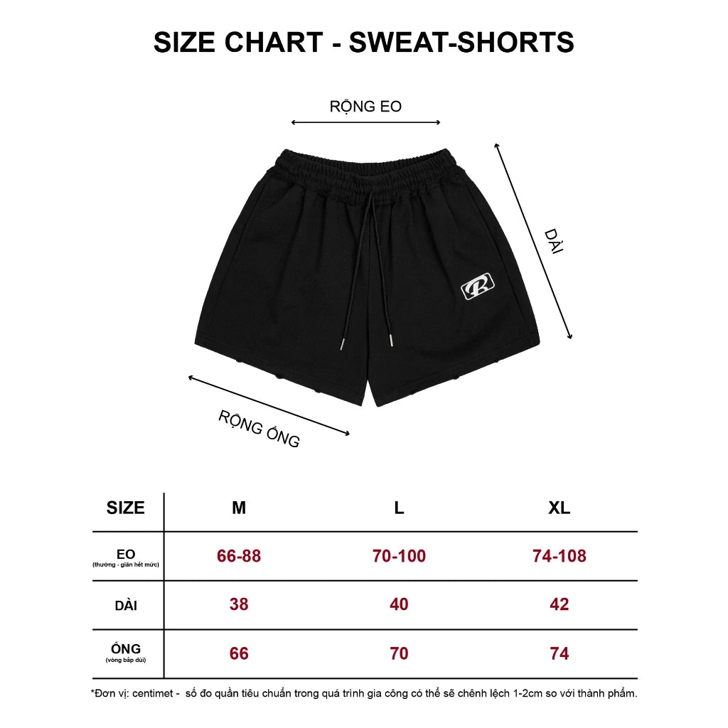Quần short nỉ nam nữ vải chân cua - SWEATSHORTS BUDDY