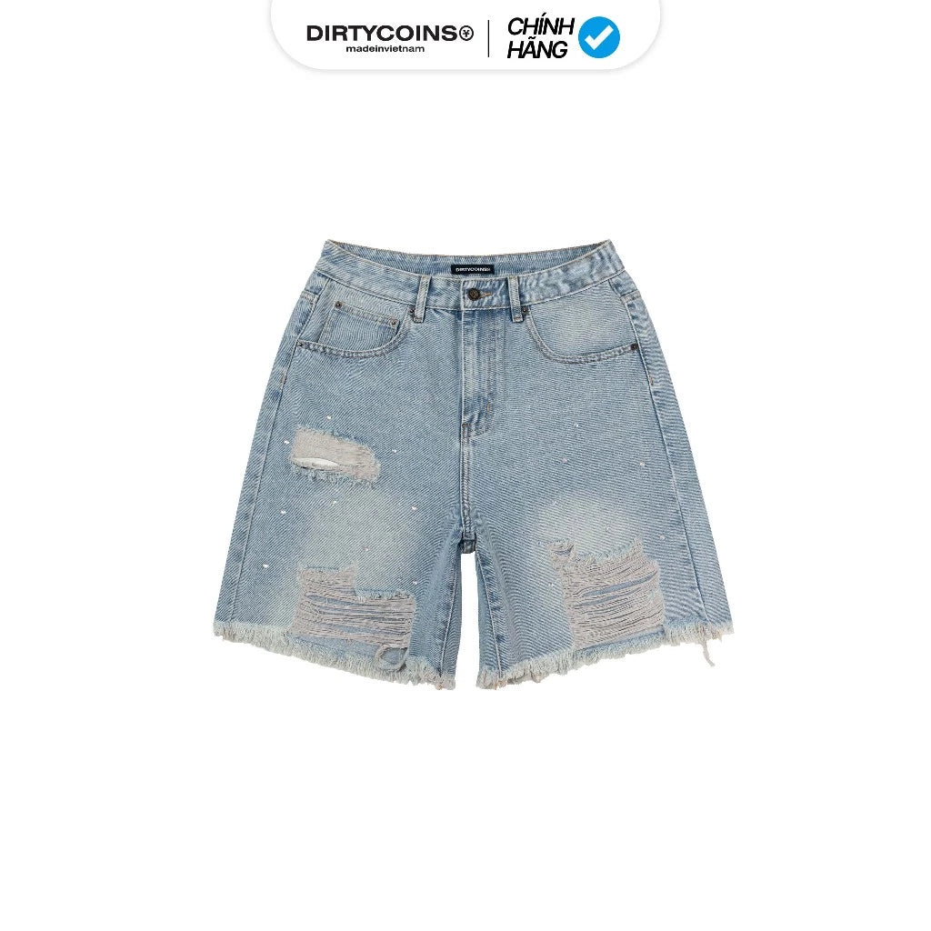 DirtyCoins Denim Shorts Studs - Blue Wash