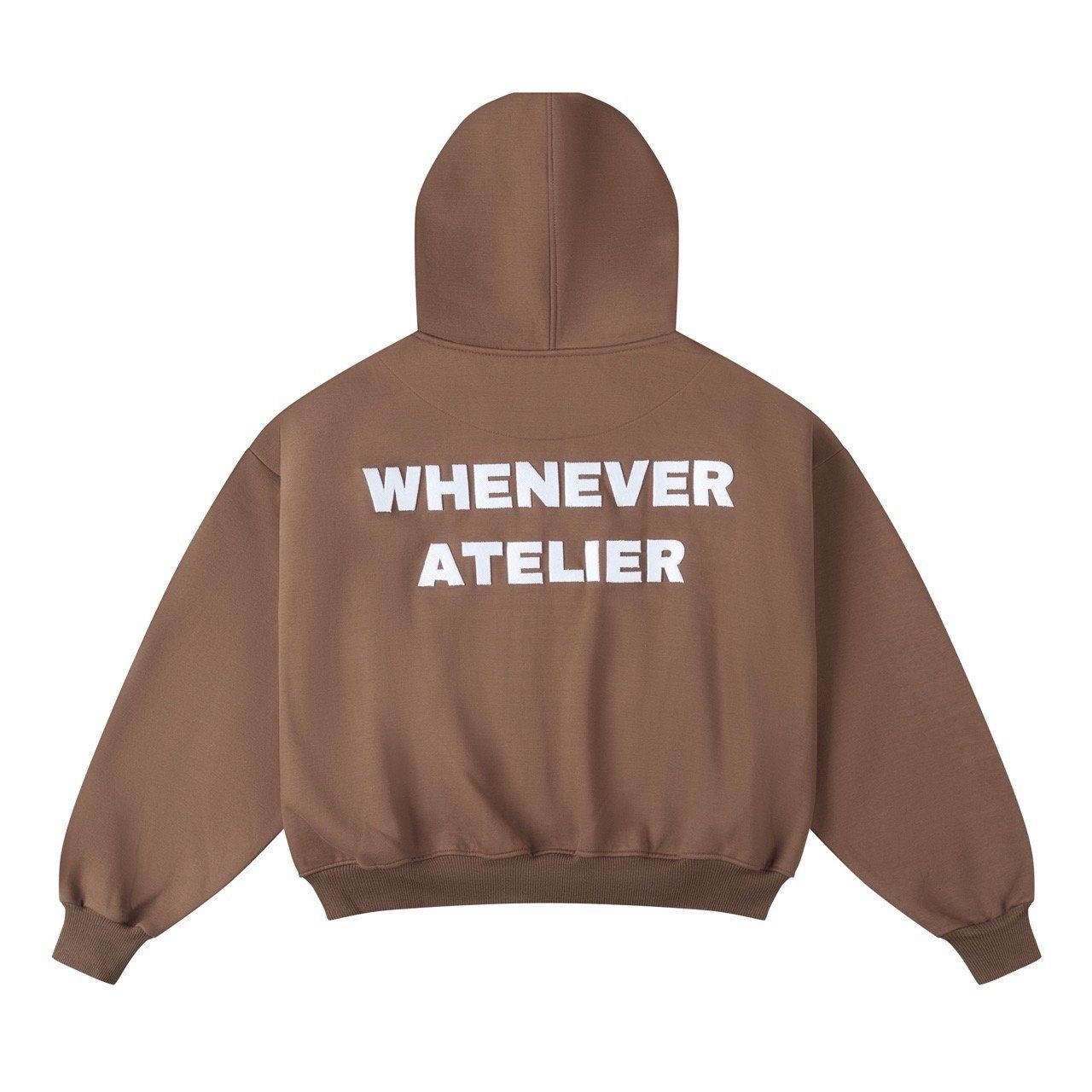 “WHENEVER” CINNAMON ZIP-UP HOODIE VER 2