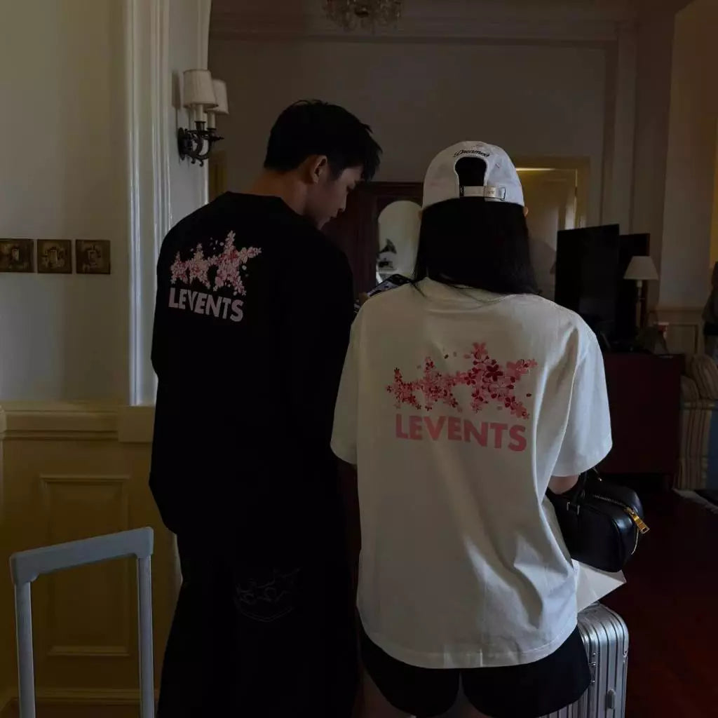 Levents Sakura Signature Logo Semi-Oversized Tee (WHITE)