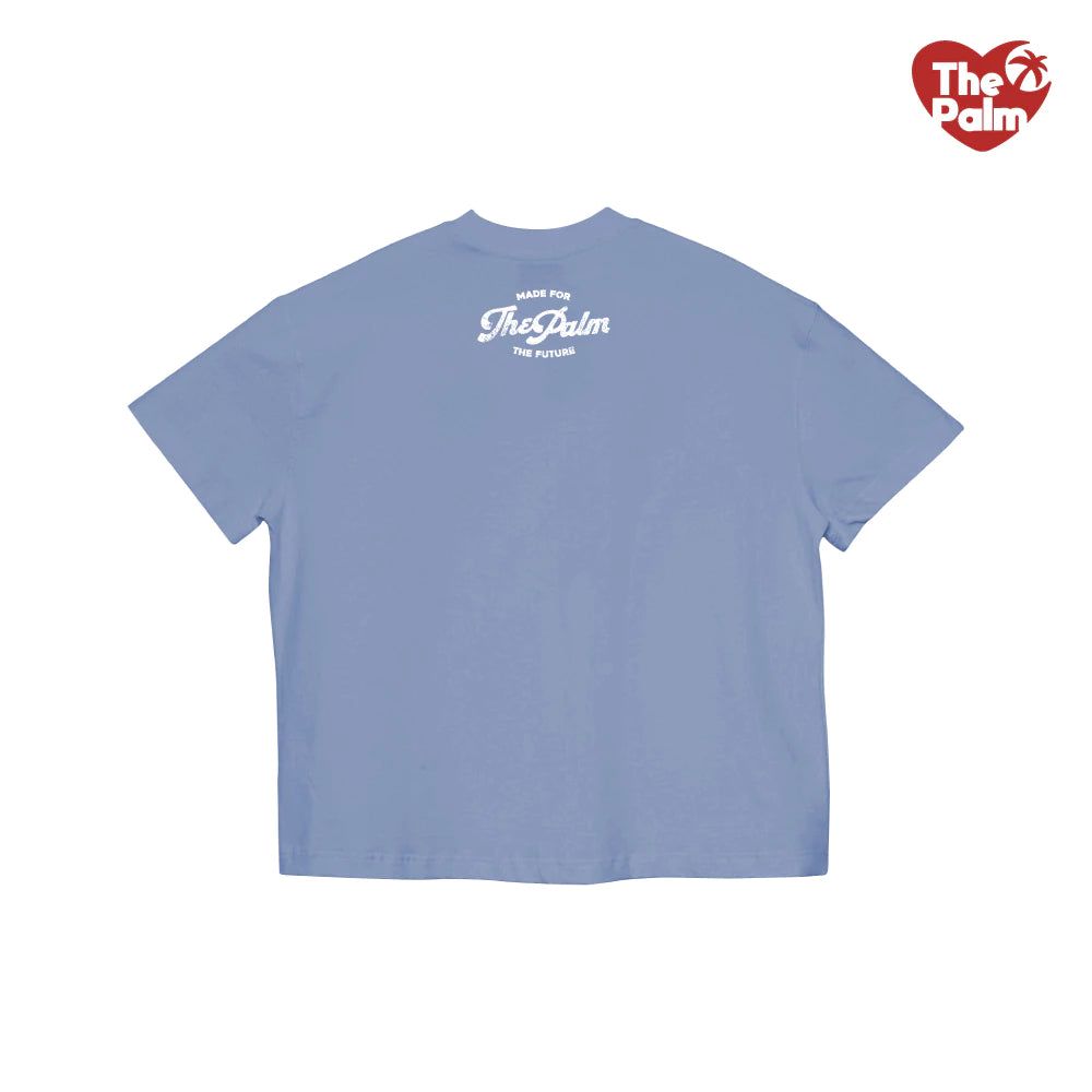 Áo Thun Xanh Xám FORM BOXY "ST.MORITZ" UNISEX Nam Nữ