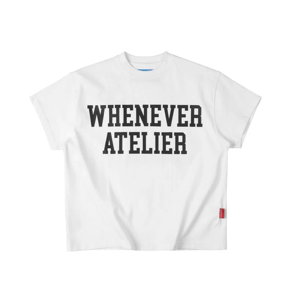 “WHENEVER” BASIC LOGO VER2 T-SHIRT / WHITE