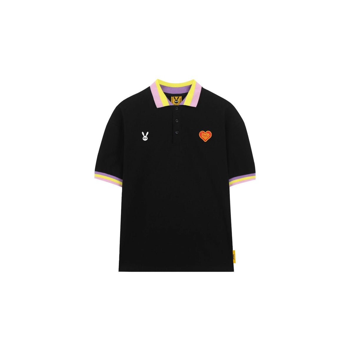 STRIPE RABBIT POLO - BLACK