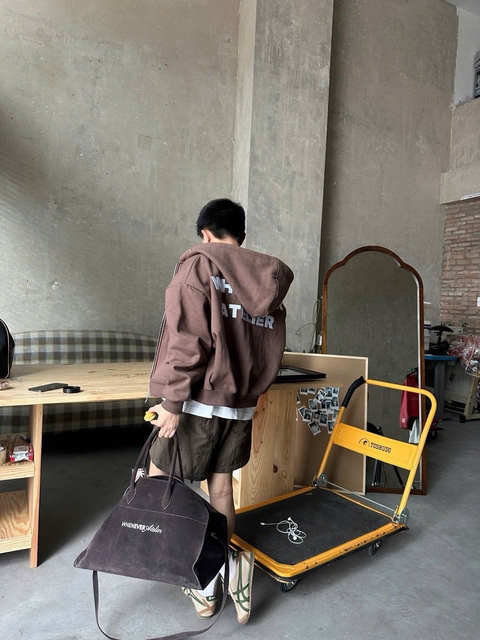“WHENEVER” CINNAMON ZIP-UP HOODIE VER 2