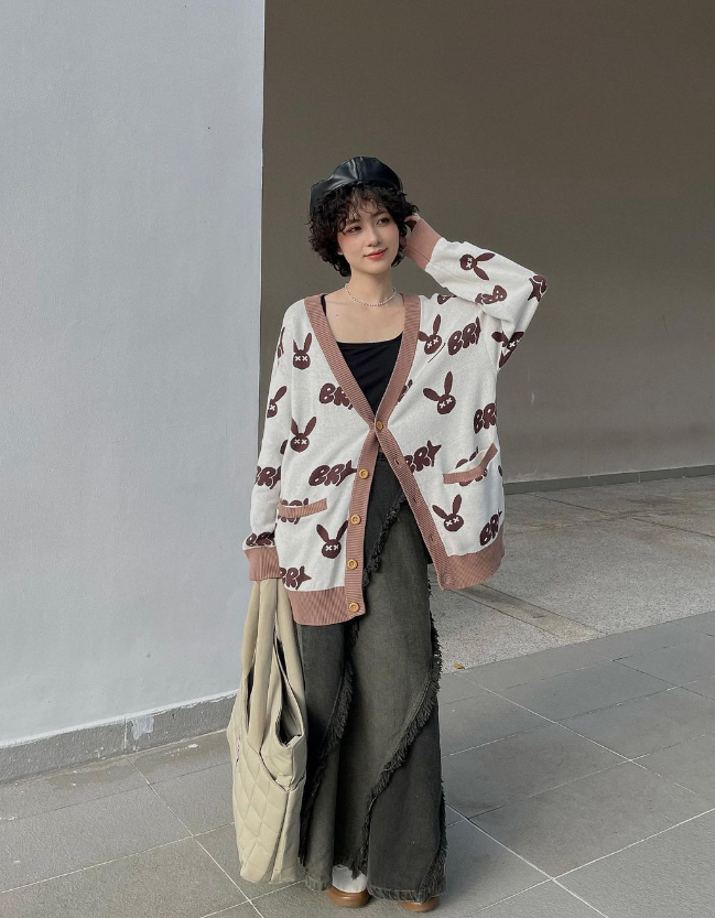 Bad Rabbit "BROWNIE CARTOON" Cardigan